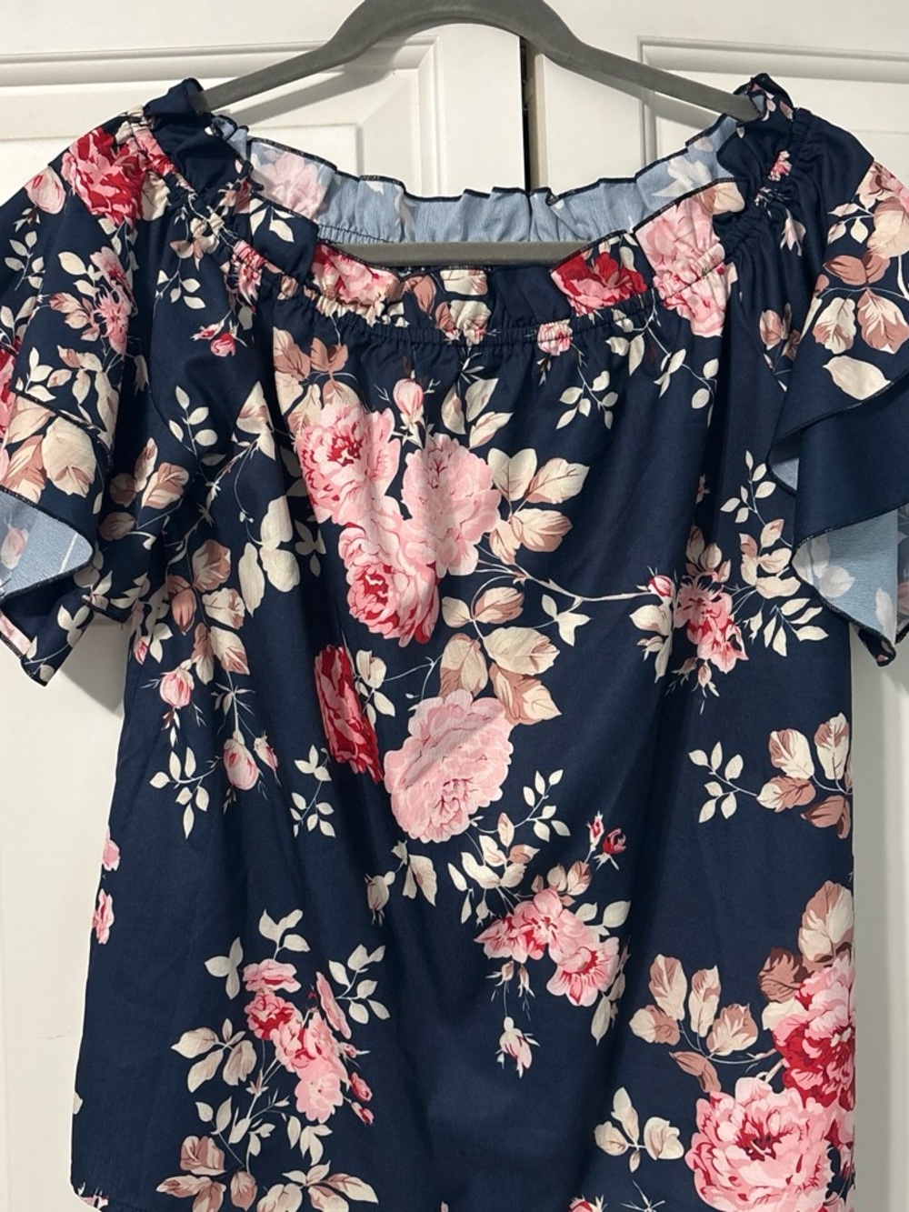 Blue Floral Blouse